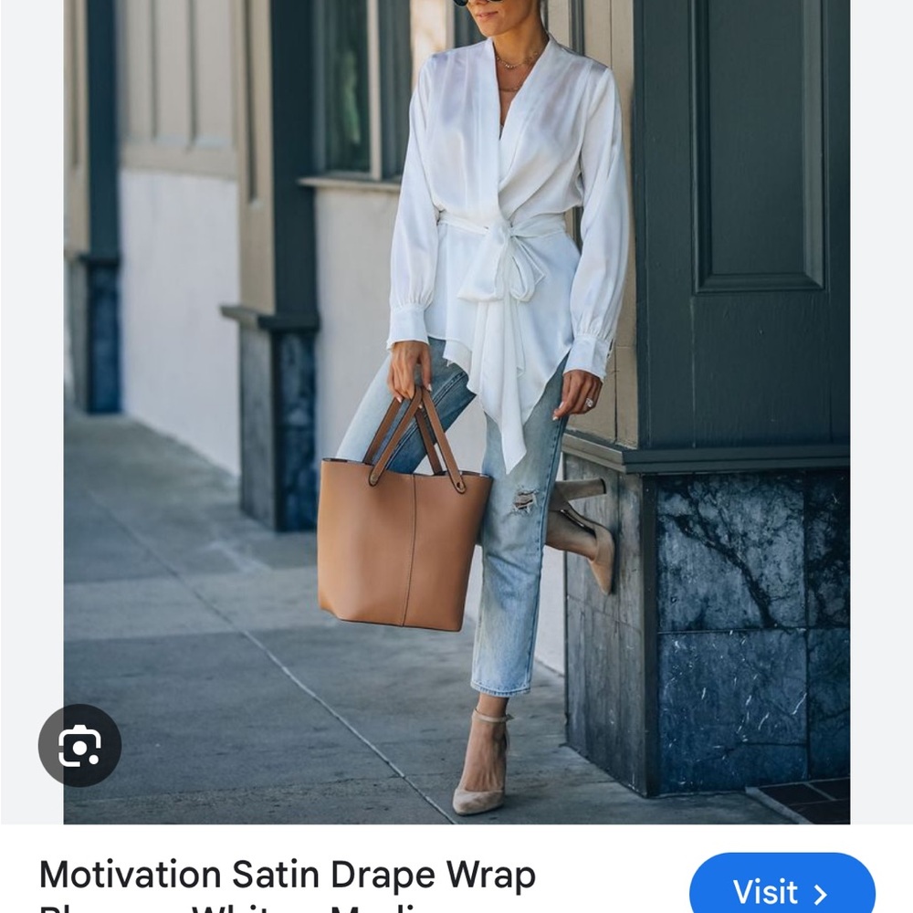 DO+BE Elegant Cream Satin Blouse